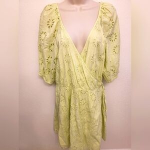 NWT Zara Ladies Faux Wrap Eyelet Dress